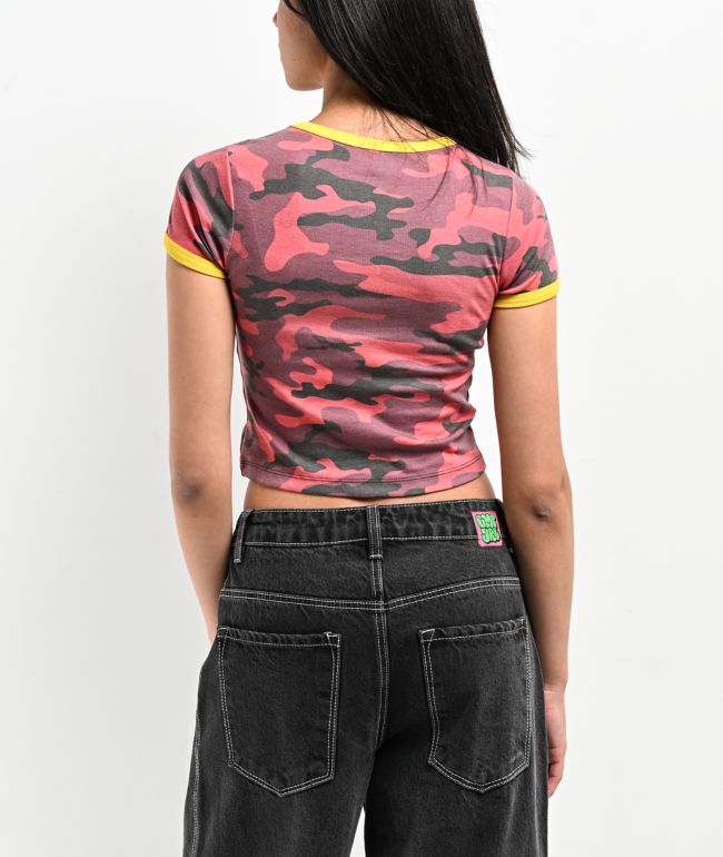 Basic Pleasure Mode Strawberry Camo Red T-Shirt - thumbnail 2