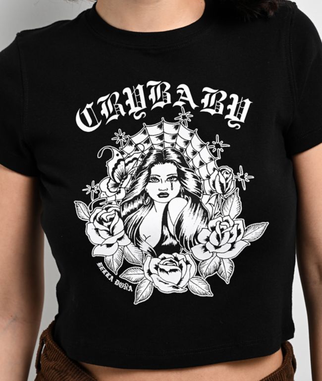 Bella Dona Crybaby Black Crop T-Shirt - thumbnail 3
