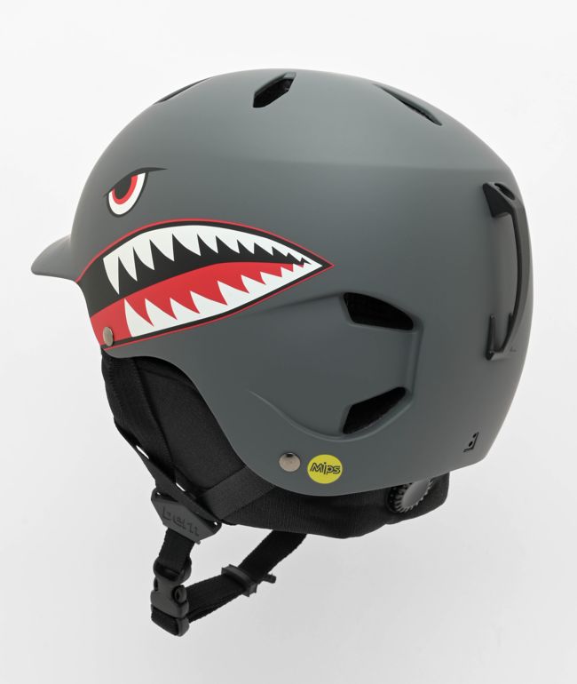 Bern Kids Bandito MIPS Matte Grey Tiger Snowboard Helmet - thumbnail 2