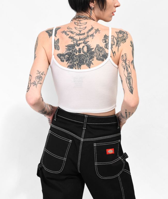Boys Lie Metal White Crop Tank Top - thumbnail 2