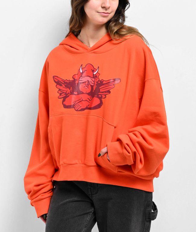 Boys Lie Red Flag Orange Crop Hoodie