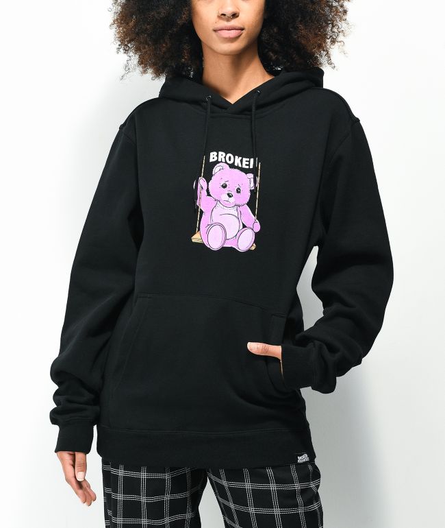 Broken Promises Bear Guide Black Hoodie - thumbnail 2