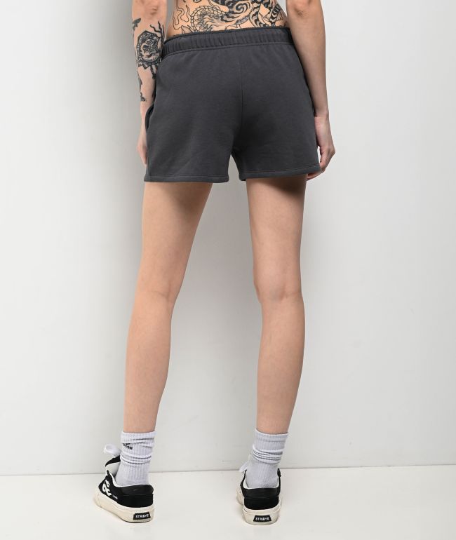 Broken Promises Beware Grey Rhinestone Sweat Shorts - thumbnail 2