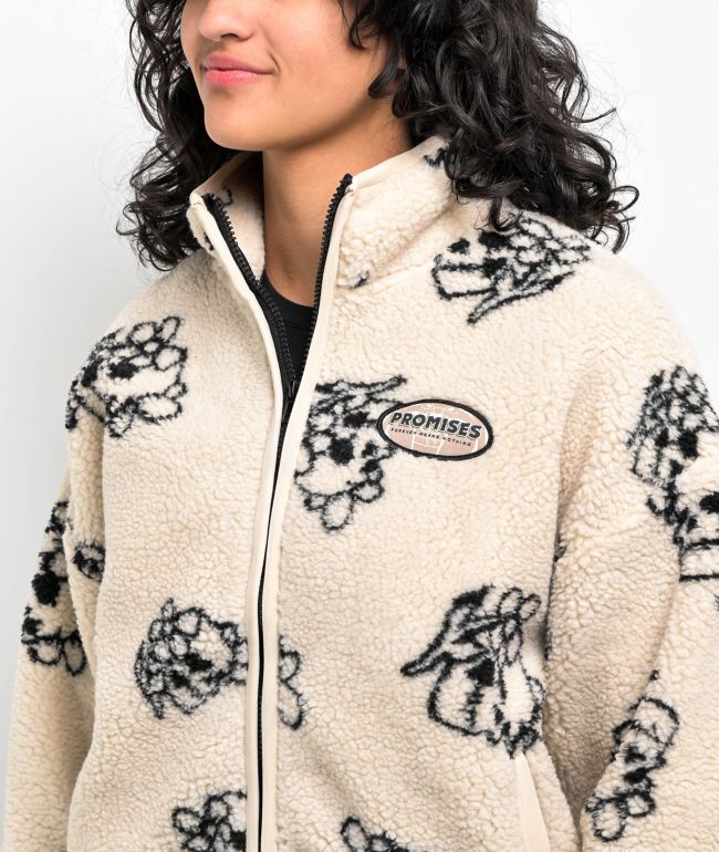 Broken Promises Brain Fog Natural Fleece Jacket - thumbnail 3