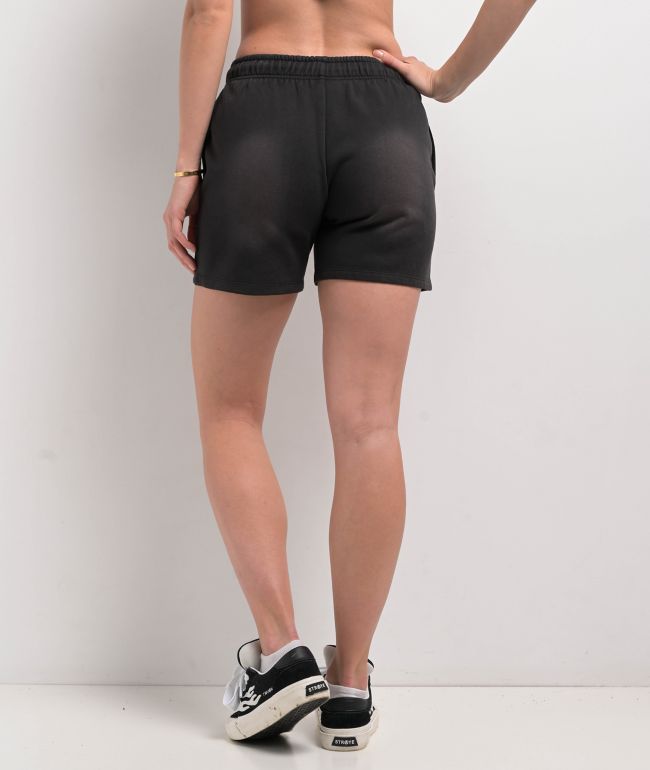 Broken Promises Chromium Black Wash Sweat Shorts - thumbnail 2