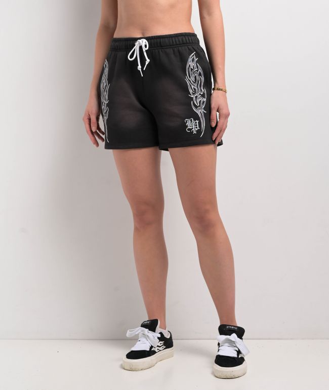 Broken Promises Chromium Black Wash Sweat Shorts