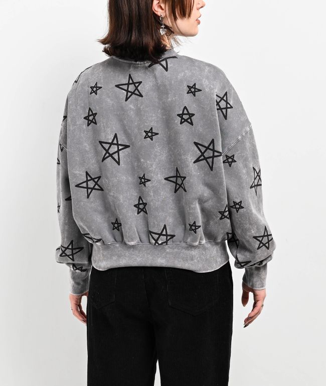 Broken Promises Chuck Grey Crop Crewneck Sweatshirt - thumbnail 2