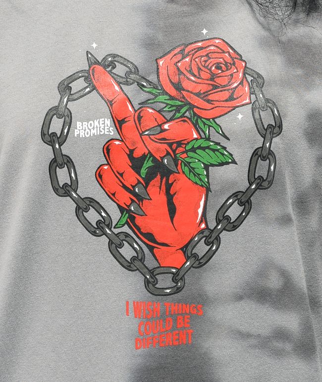 Broken Promises Could Be Different Grey Splitdye Long Sleeve T-Shirt - thumbnail 2