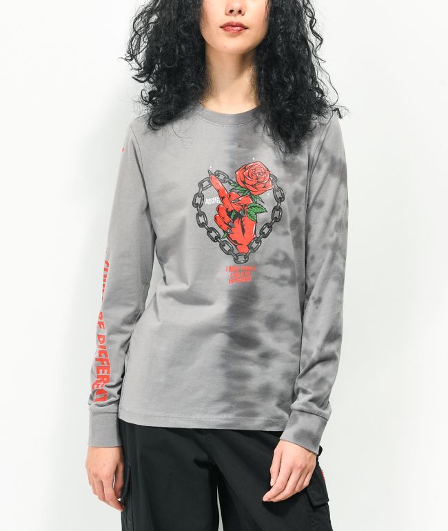 Broken Promises Could Be Different Grey Splitdye Long Sleeve T-Shirt