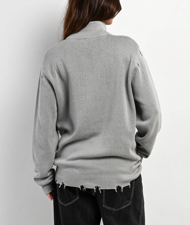 Broken Promises Creeper Grey Zip Sweater - thumbnail 2