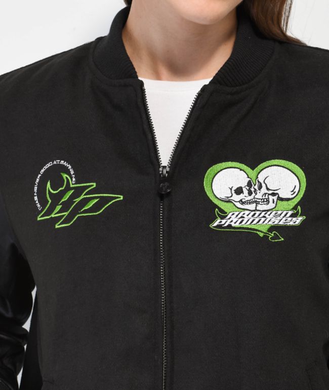 Broken Promises Cybernetic Black Varsity Jacket - thumbnail 3