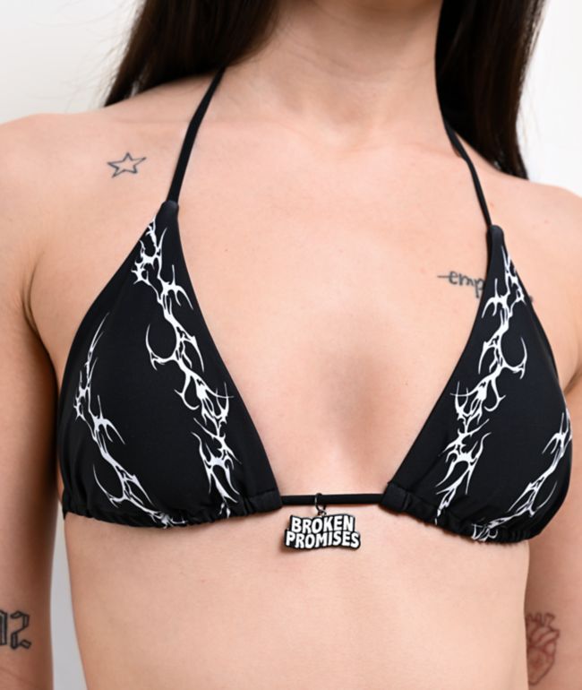 Broken Promises Cybersigilism Black Triangle Bikini Top - thumbnail 3