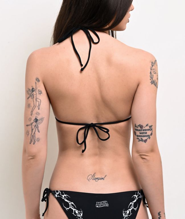 Broken Promises Cybersigilism Black Triangle Bikini Top - thumbnail 2