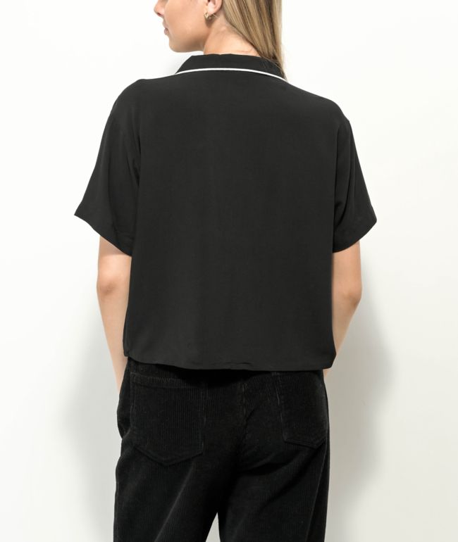 Broken Promises Duplicity Black Crop Short Sleeve Shirt - thumbnail 2