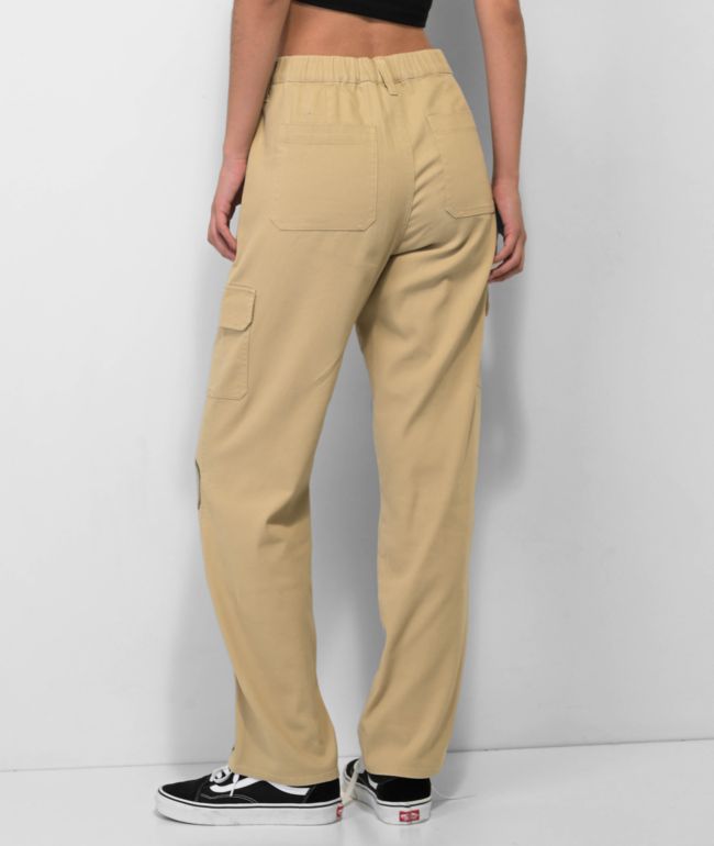 Broken Promises Embrace Khaki Cargo Pants - thumbnail 2