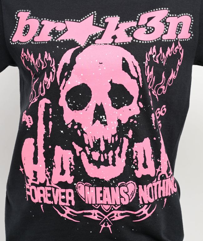 Broken Promises Faceless Rhinestone Black T-Shirt - thumbnail 3