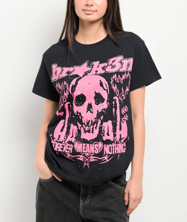 Broken Promises Faceless Rhinestone Black T-Shirt