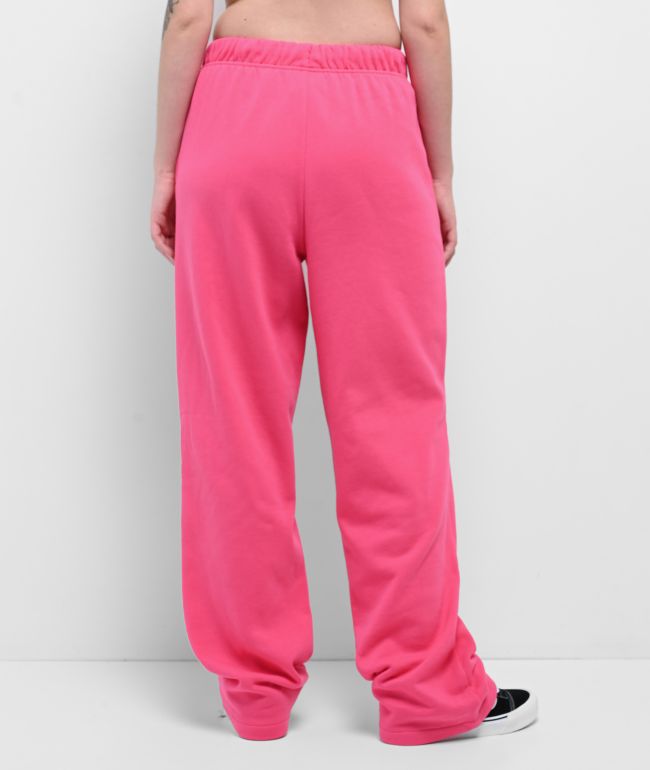Broken Promises Faceless Rhinestone Pink Wide Leg Sweatpants - thumbnail 2