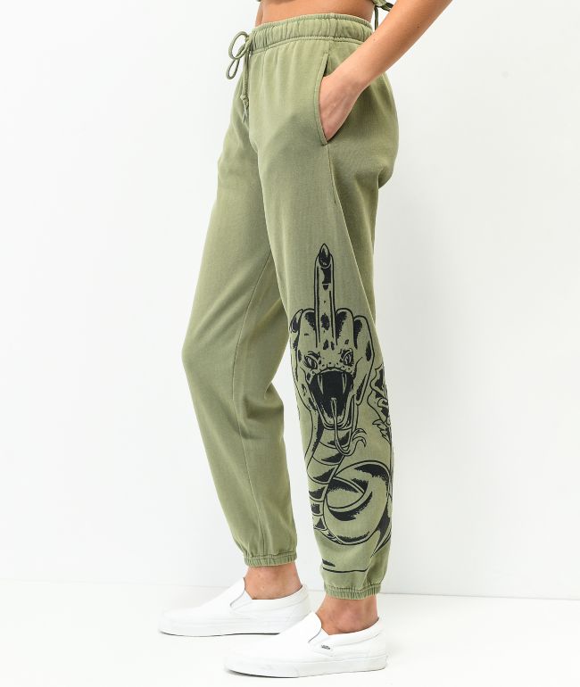 Broken Promises Fangs Green Sweatpants - thumbnail 3