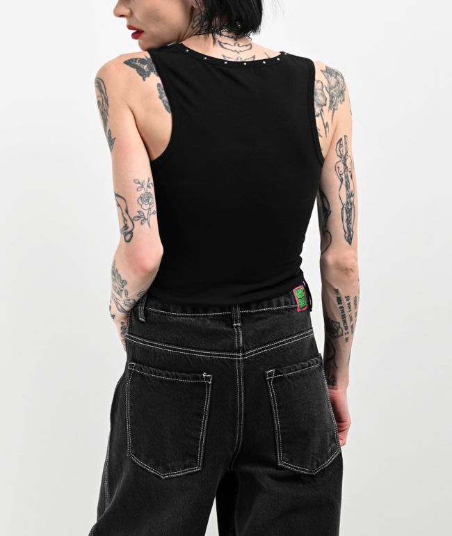 Broken Promises Feels Like Studded Black Tank Top - thumbnail 2