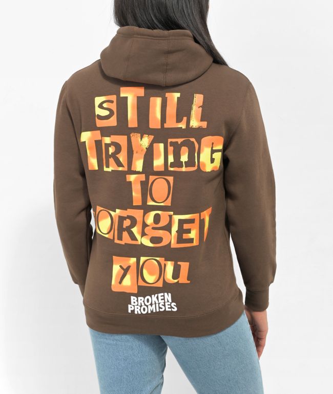 Broken Promises Forget You Brown Hoodie - thumbnail 2