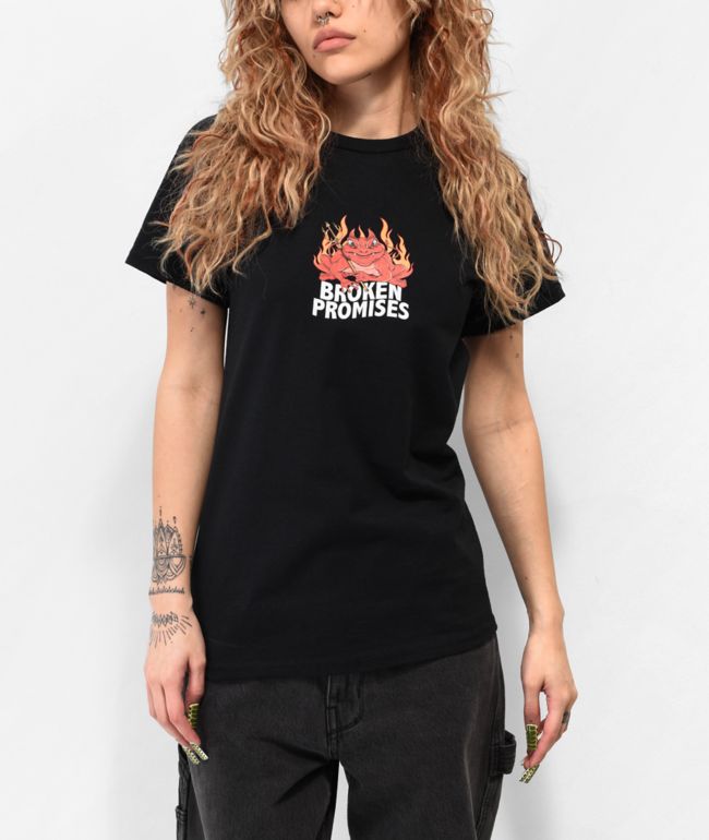 Broken Promises Frog Guide Black T-Shirt - thumbnail 2