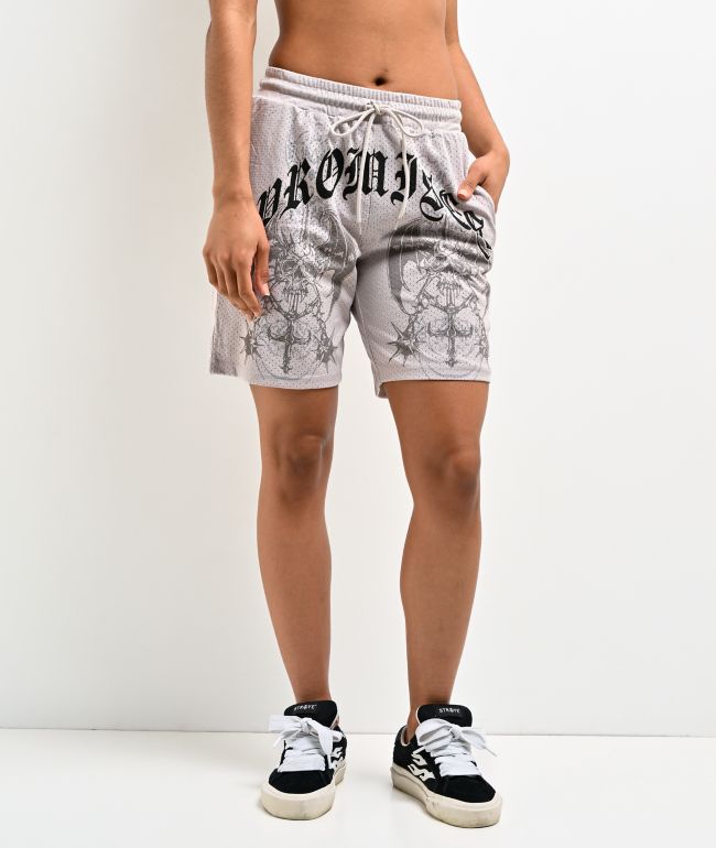 Broken Promises Gothic Natural Mesh Shorts