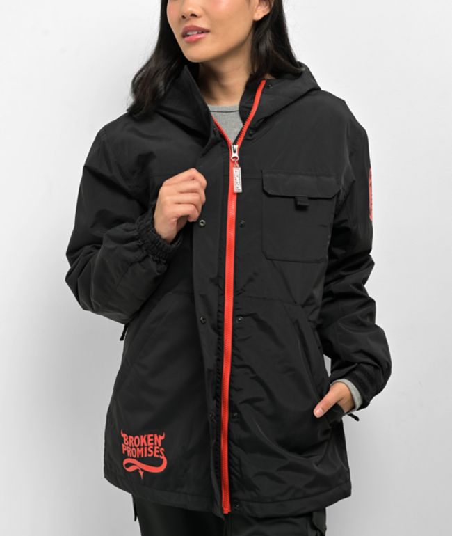 Broken Promises Graveyard Black Anorak Snowboard Jacket - thumbnail 3