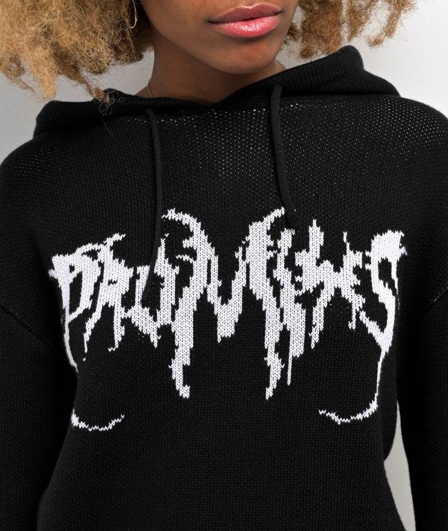 Broken Promises Graveyard Knit Black Hoodie - thumbnail 3