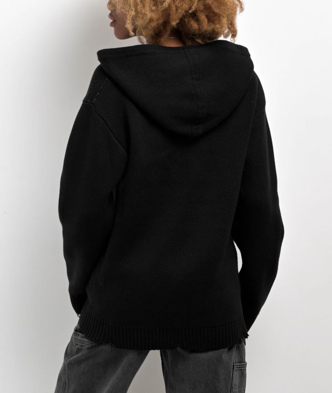 Broken Promises Graveyard Knit Black Hoodie - thumbnail 2