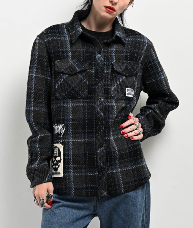 Broken Promises Hitchhiker Blue Flannel Shirt - thumbnail 3