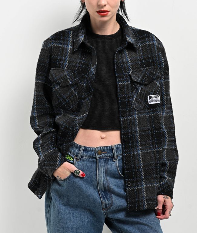 Broken Promises Hitchhiker Blue Flannel Shirt - thumbnail 2
