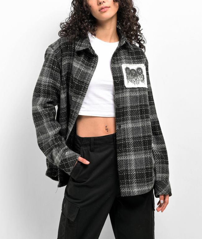 Broken Promises Holding On Black Flannel Shirt - thumbnail 2
