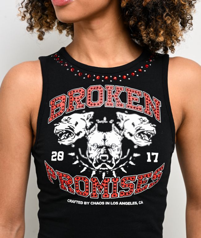 Broken Promises Kennel Black Crop Tank Top - thumbnail 3