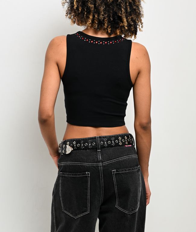 Broken Promises Kennel Black Crop Tank Top - thumbnail 2