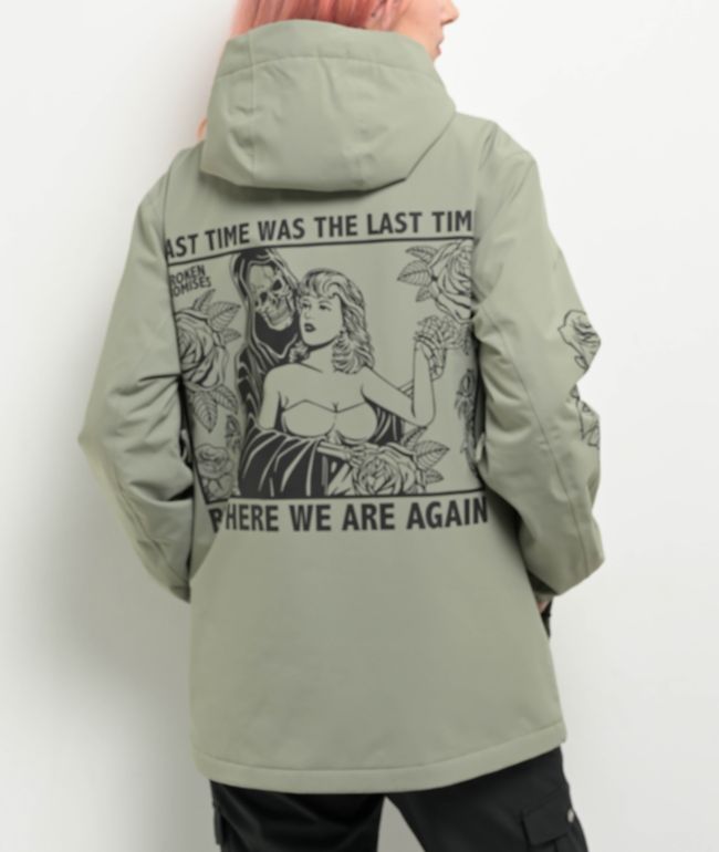Broken Promises Last Time Grey Snowboard Jacket - thumbnail 2