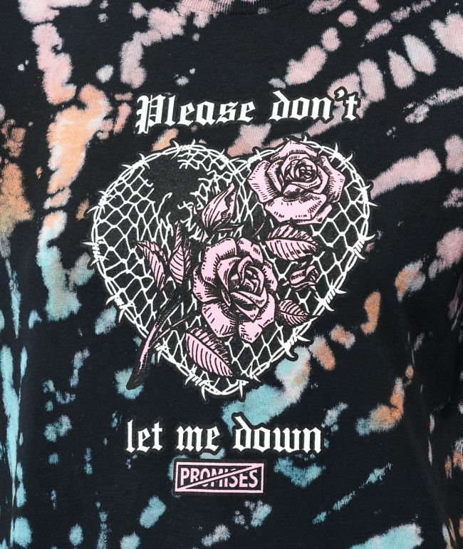 Broken Promises Let Me Down Rainbow Bleach Dye T-Shirt - thumbnail 3