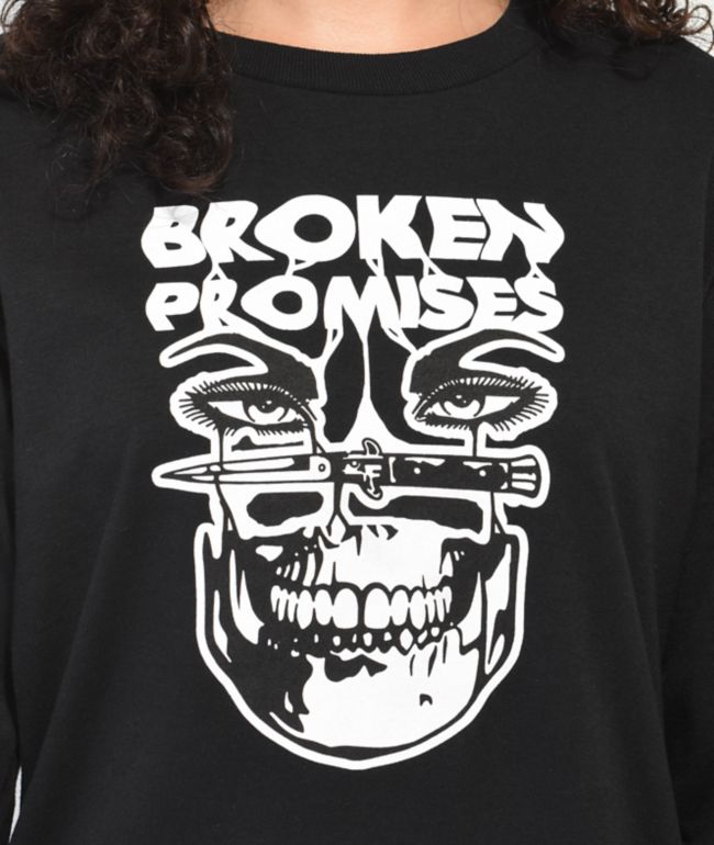 Broken Promises Love Is Lethal Black Long Sleeve T-Shirt - thumbnail 3