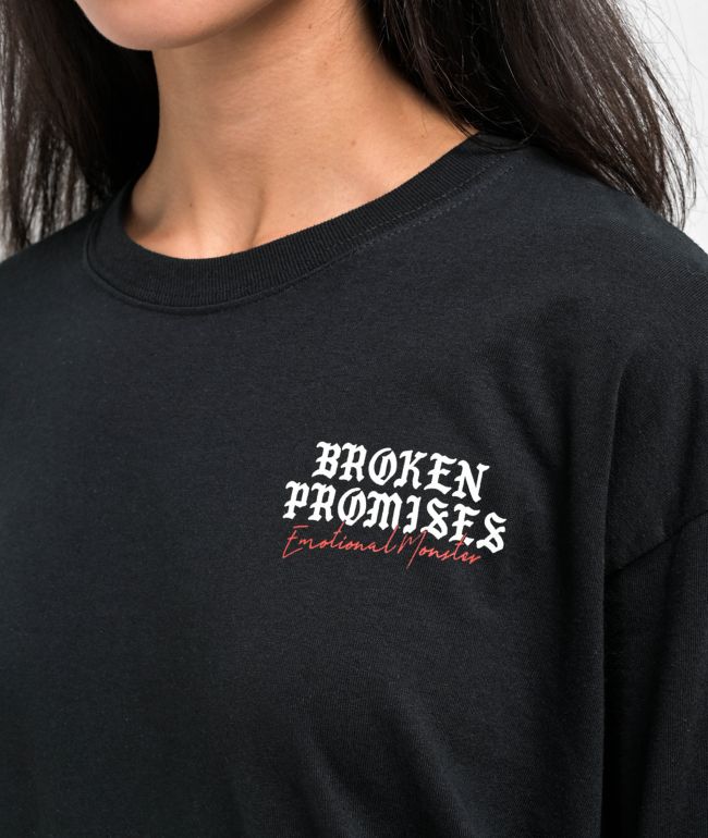 Broken Promises Magma Black Long Sleeve T-Shirt - thumbnail 3