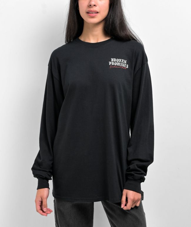 Broken Promises Magma Black Long Sleeve T-Shirt - thumbnail 2