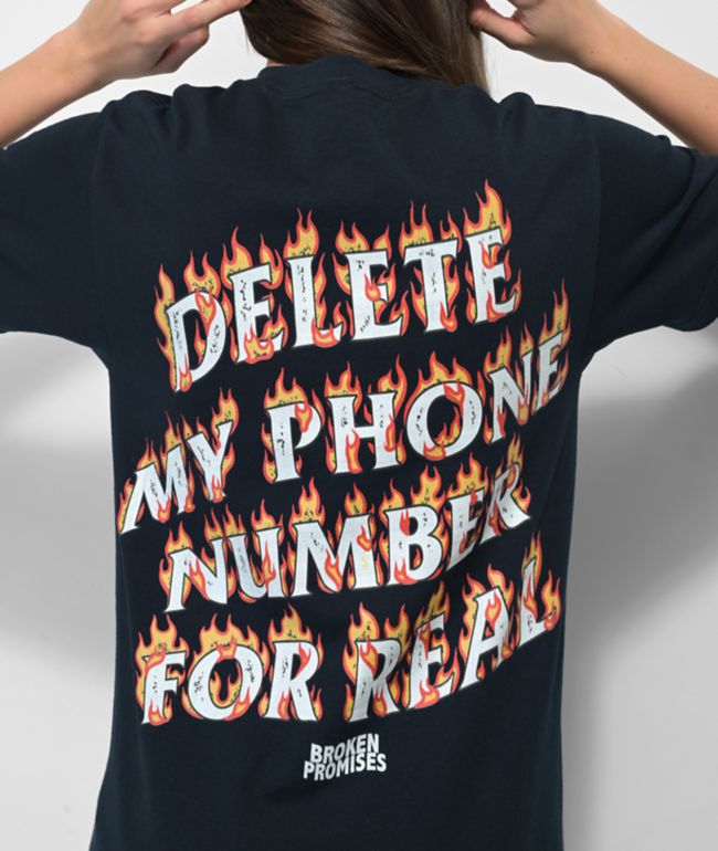 Broken Promises Old Flame Navy T-Shirt - thumbnail 3