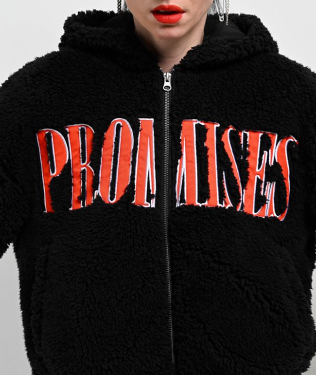 Broken Promises Pegasus Black Sherpa Zip Hoodie - thumbnail 3