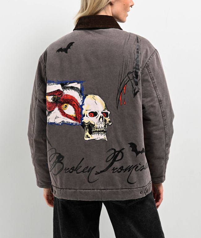 Broken Promises Poetry Brown Work Jacket