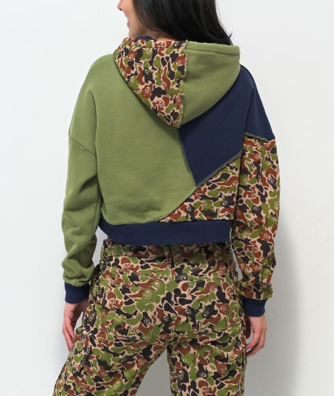 Broken Promises Reaper Camo Patchwork Crop Hoodie - thumbnail 2