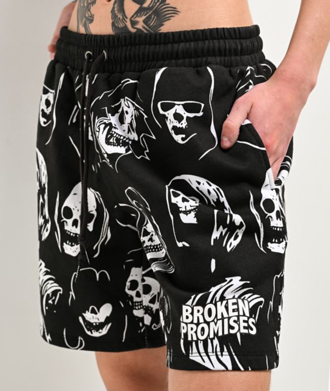Broken Promises Reaper Guide Black Sweat Shorts - thumbnail 3