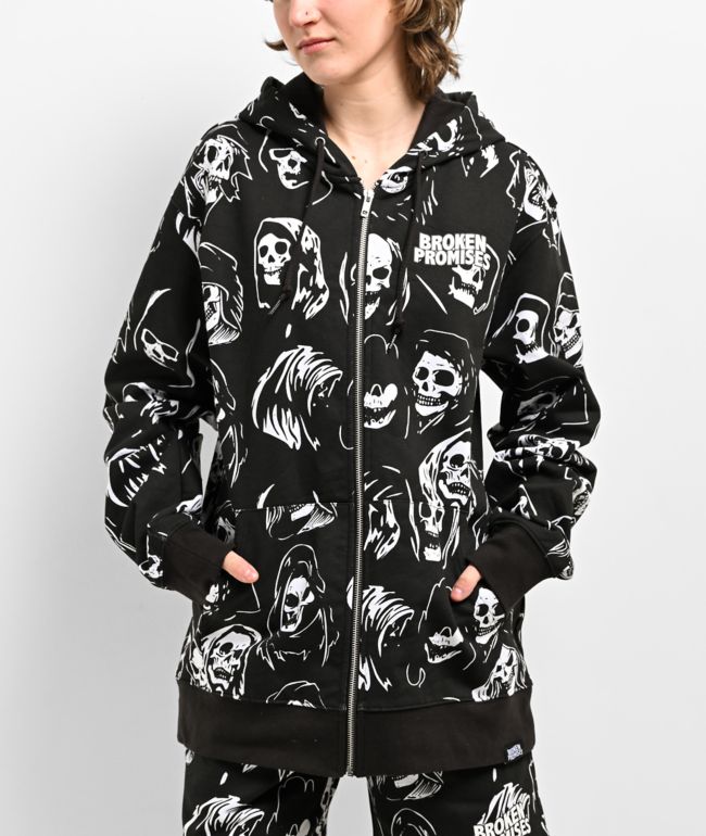 Broken Promises Reaper Guide Black Zip Hoodie