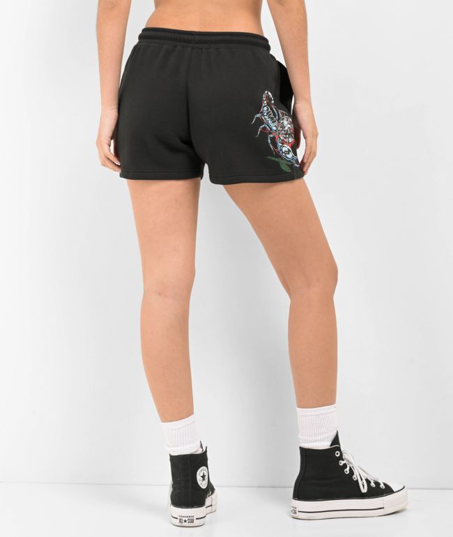 Broken Promises Repetition Black Sweat Shorts - thumbnail 2