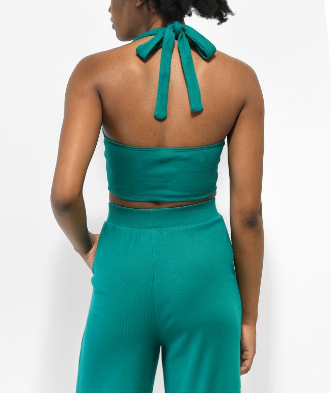 Broken Promises Salvage Blue Halter Top - thumbnail 2
