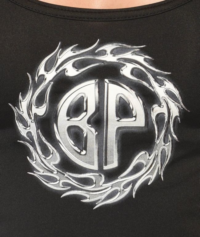 Broken Promises Shard Black Long Sleeve Crop Top - thumbnail 2