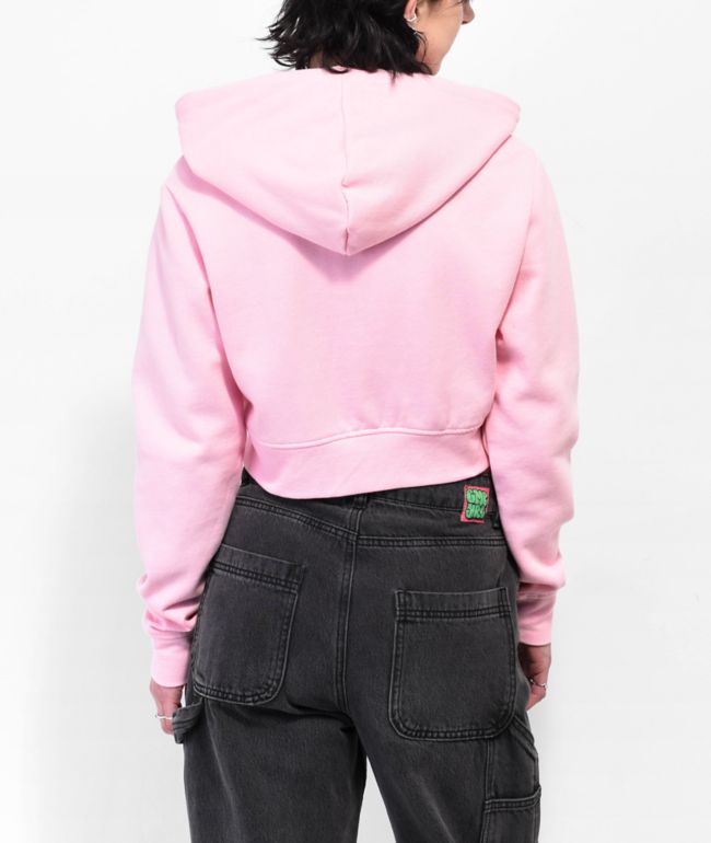 Broken Promises Stallion Pink Crop Zip Hoodie - thumbnail 2